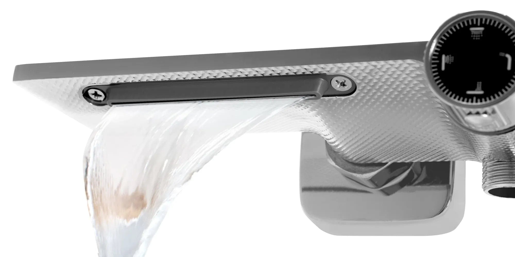 Coloană de duș cu 4 funcții de curgere Rea Helix, argintiu lucios