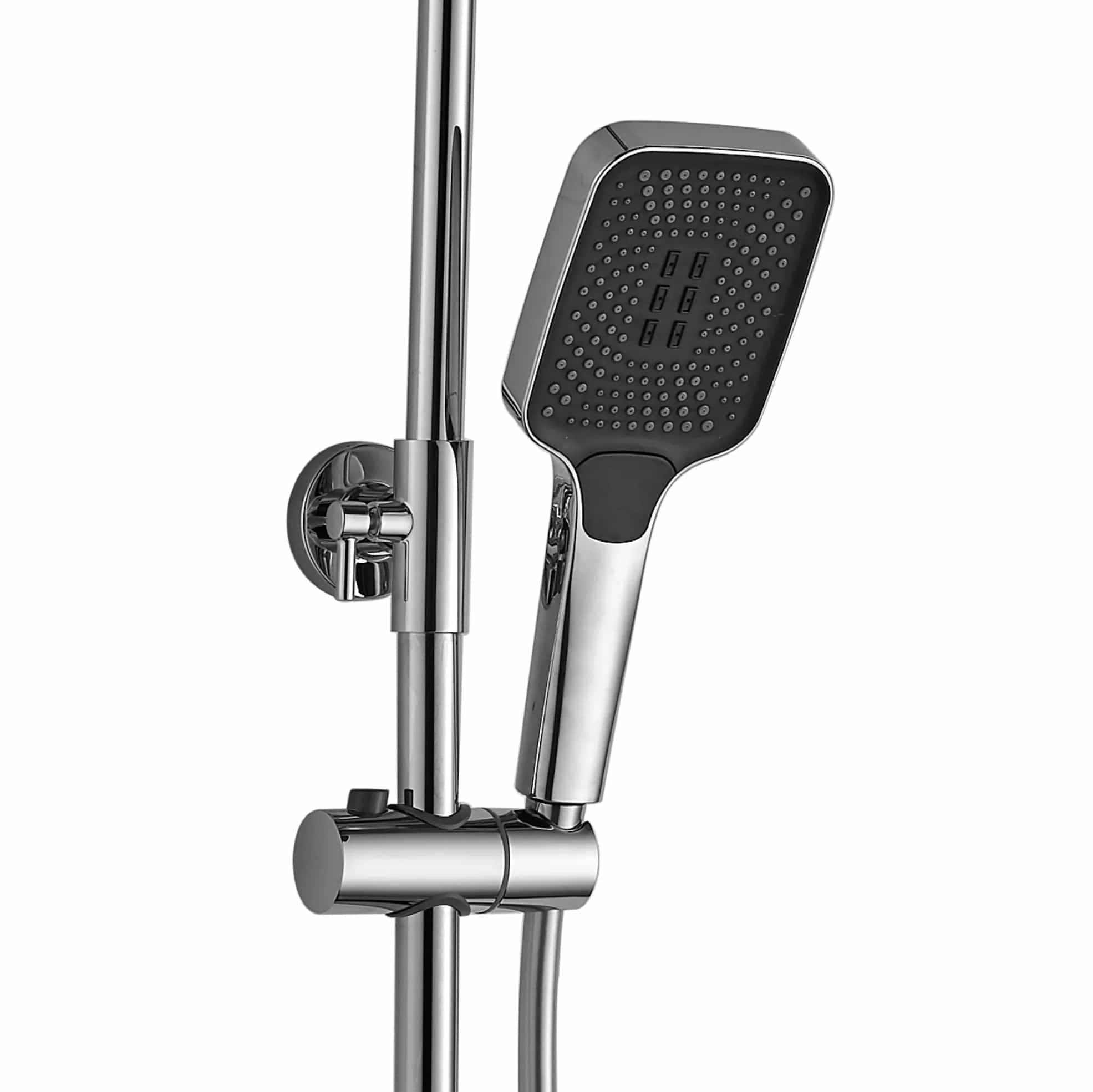 Coloană de duș cu 4 funcții de curgere Rea Helix, argintiu lucios