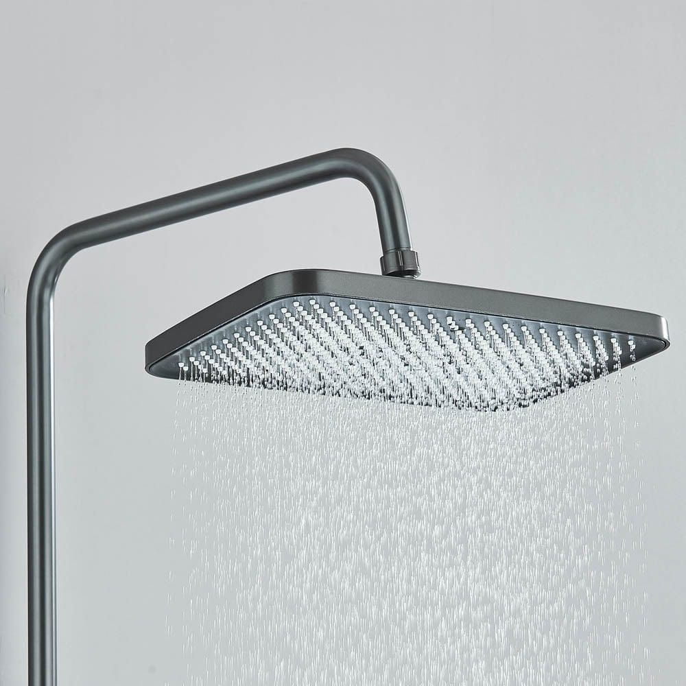 Coloană de duș cu afișaj digital și multiple funcții de curgere, gri, cu efect de ploaie, cod 1179