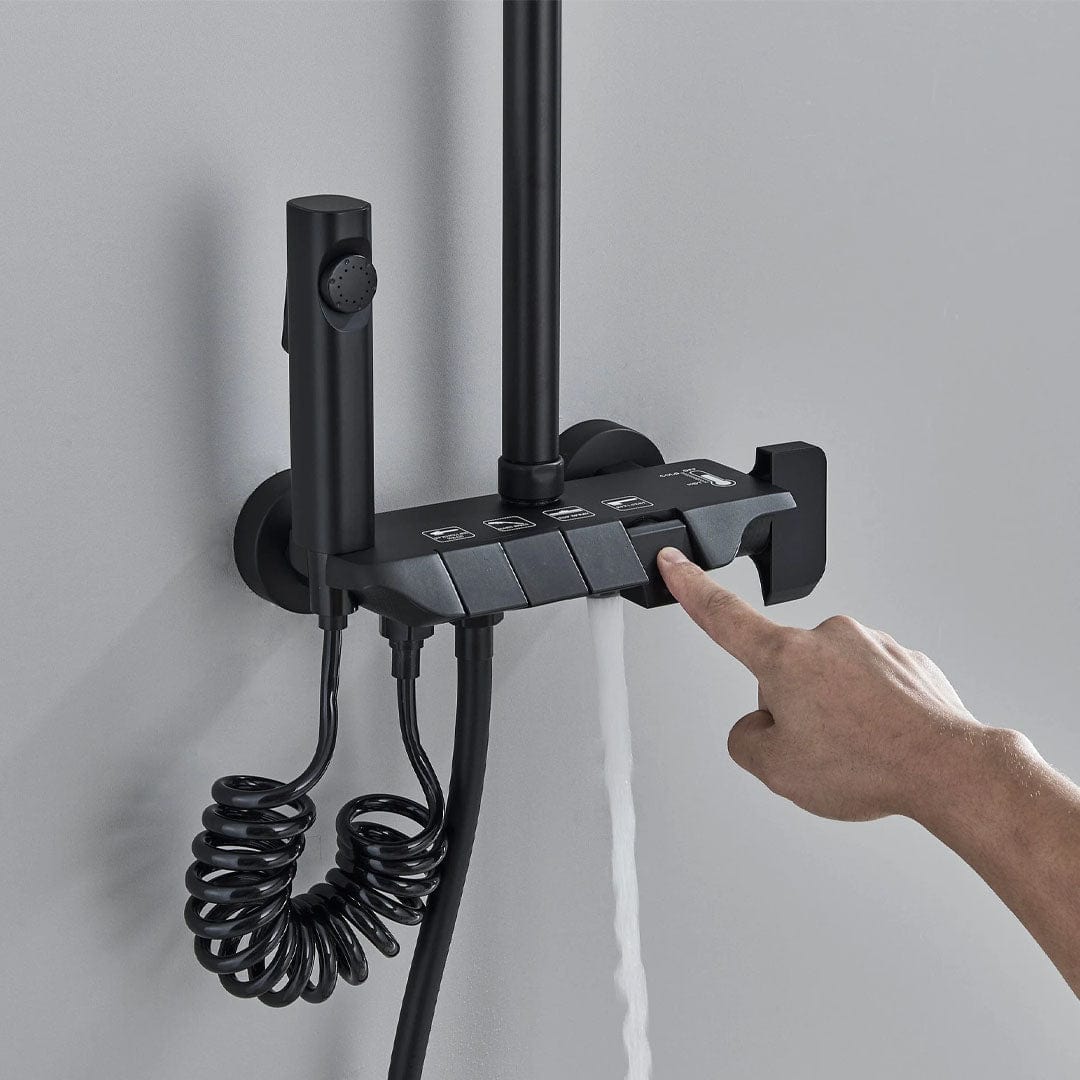 Coloana de dus, 4 functii de curgere, negru mat, cod 1620