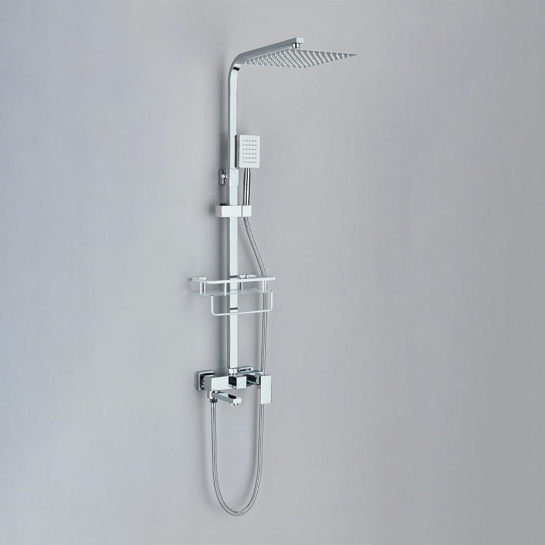 Coloana de dus, cu para patrata si efect de ploaie, argintiu, cod 1614