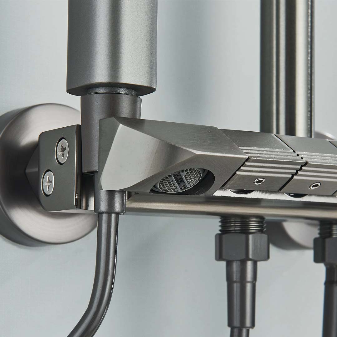 Coloana de dus cu termostat, 4 functii de curgere, gri, cod 1621