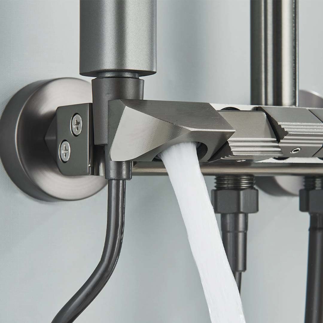 Coloana de dus cu termostat, 4 functii de curgere, gri, cod 1621