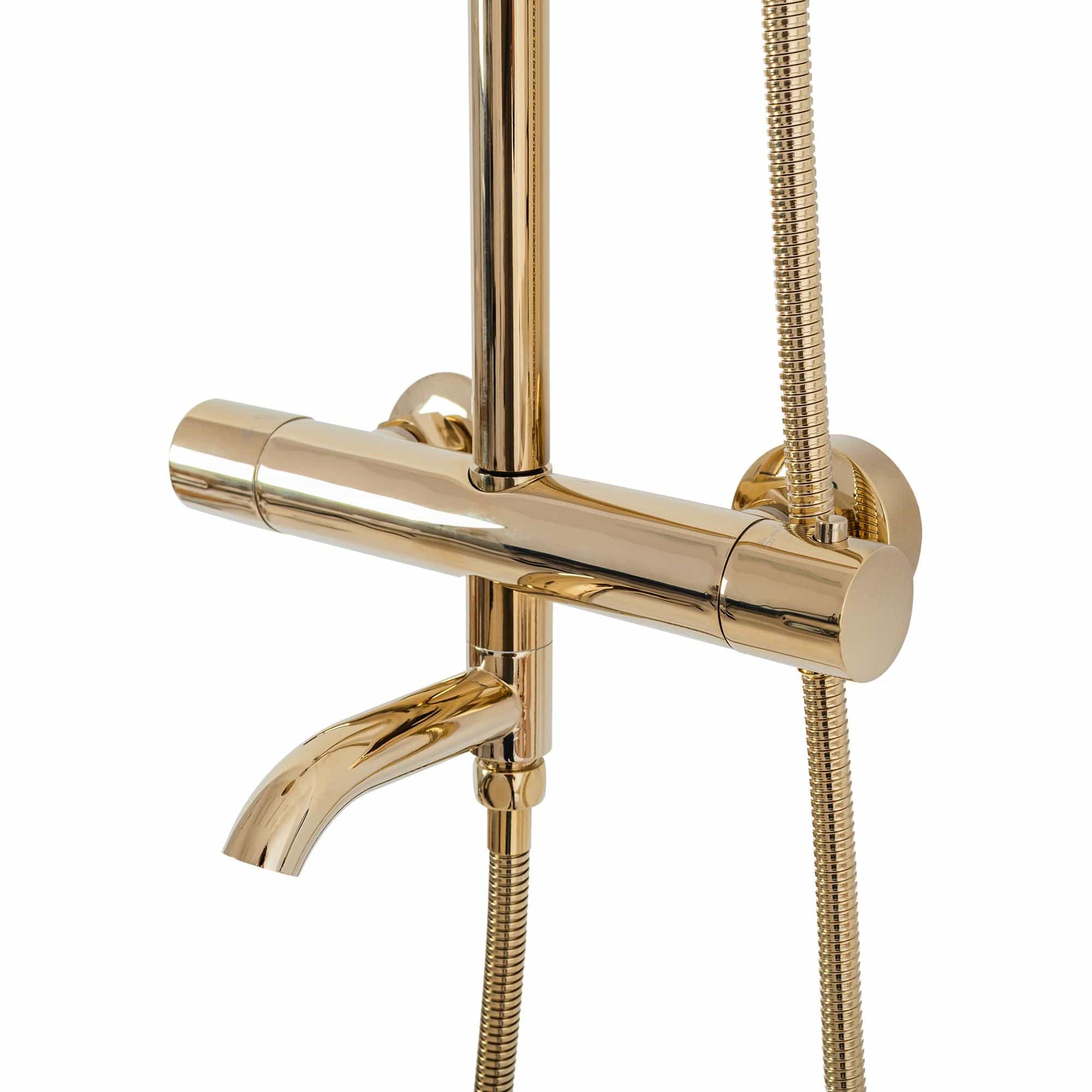 Coloana de dus cu termostat Rea Lungo auriu lucios