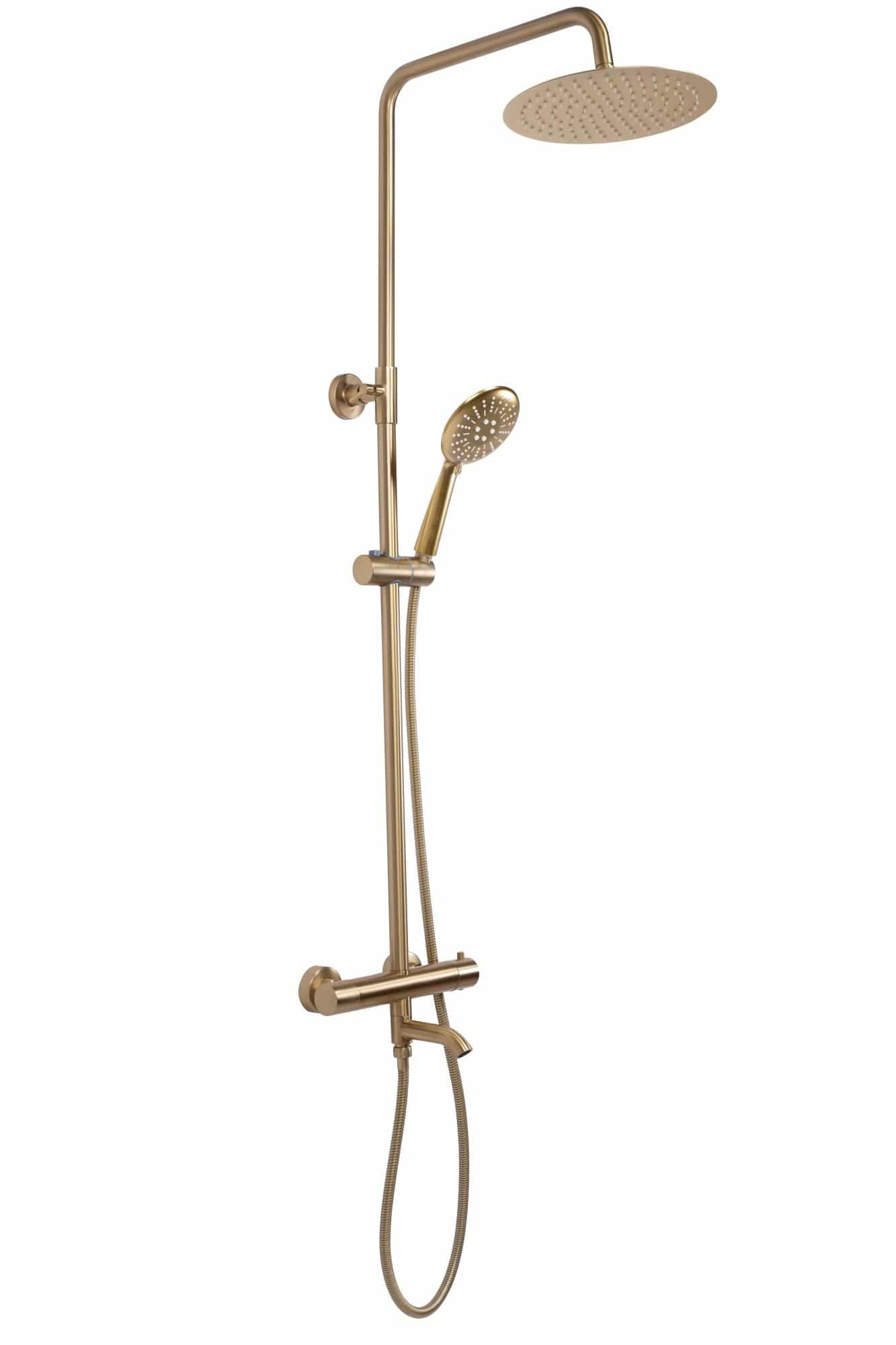 Coloana de dus cu termostat Rea Lungo auriu mat