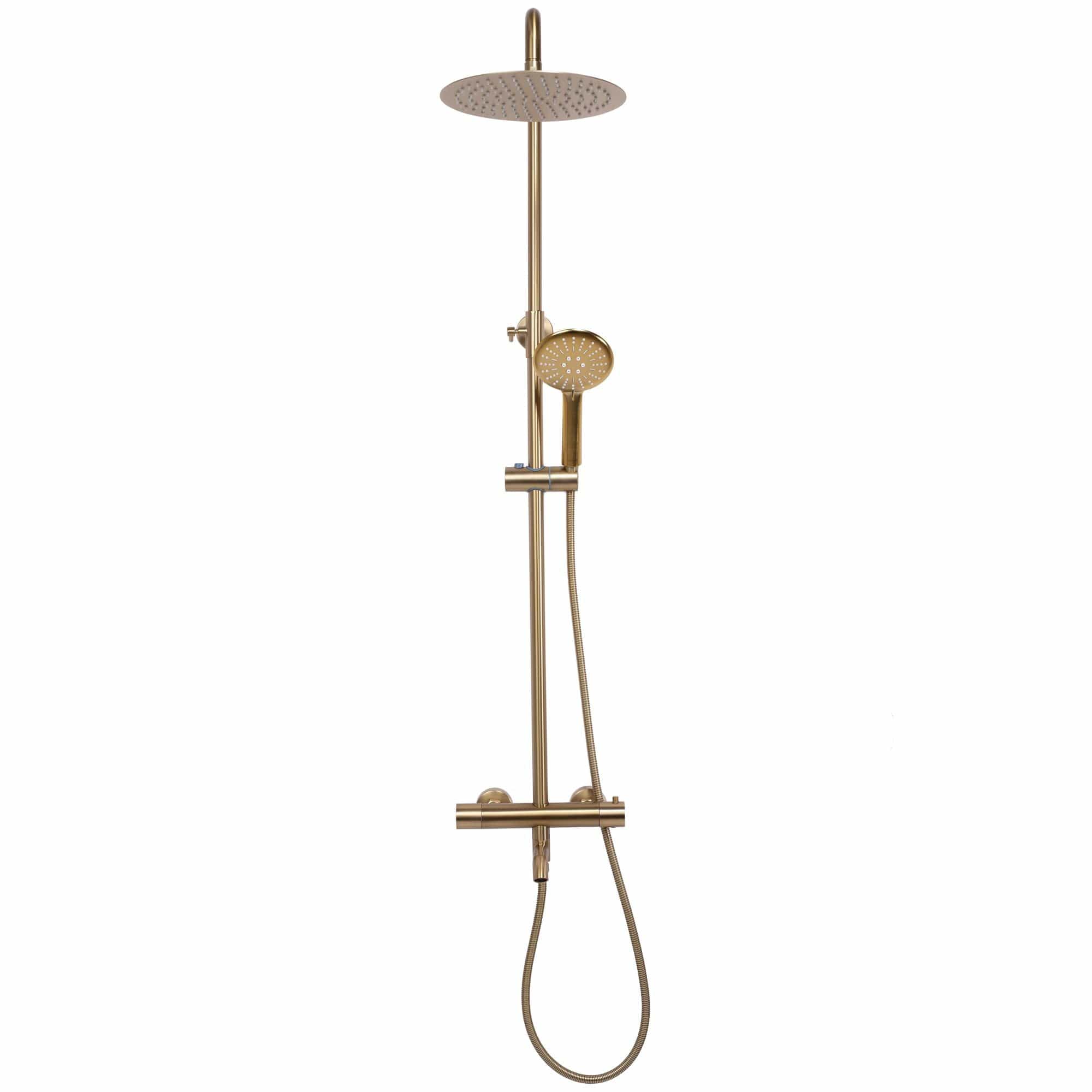 Coloana de dus cu termostat Rea Lungo auriu mat