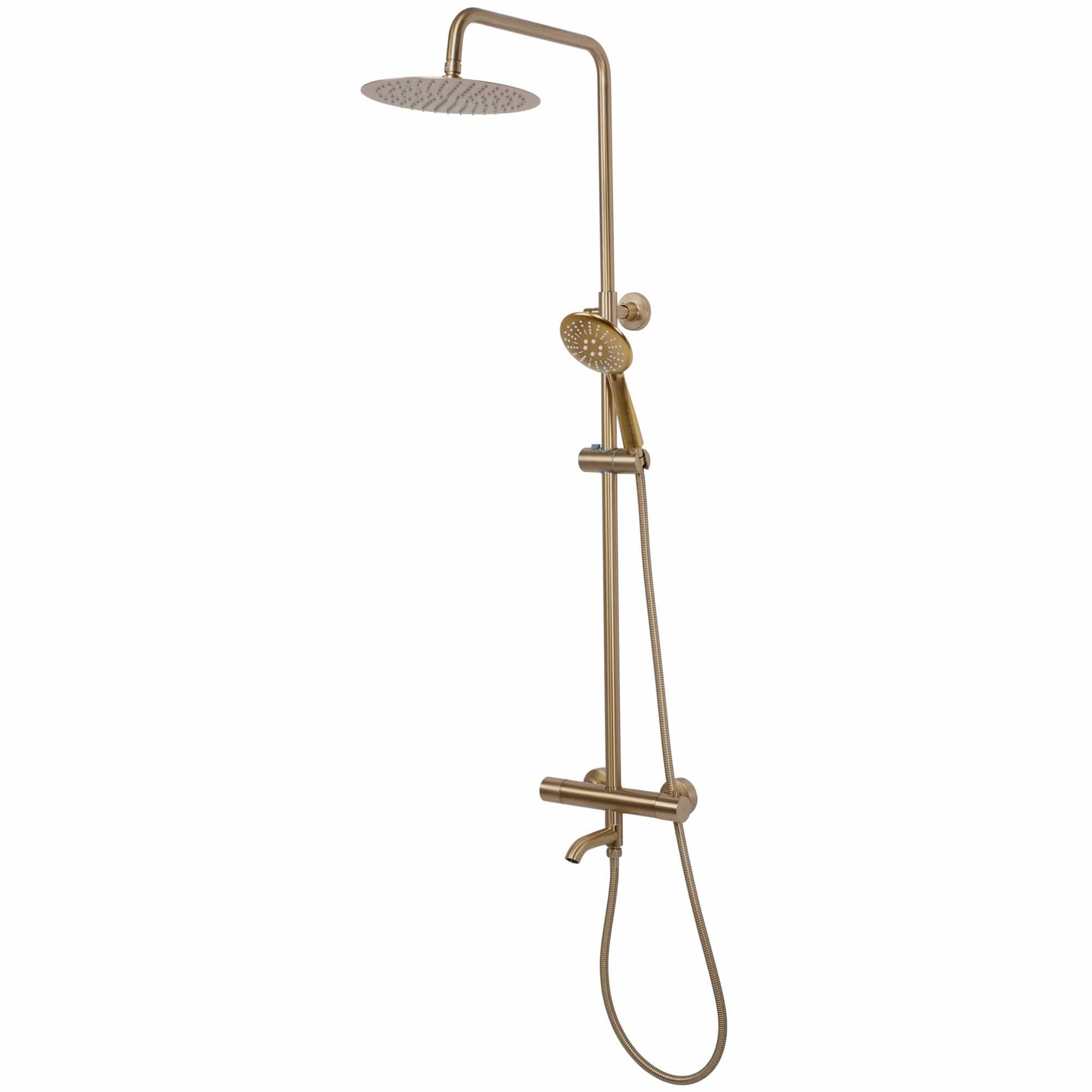 Coloana de dus cu termostat Rea Lungo auriu mat