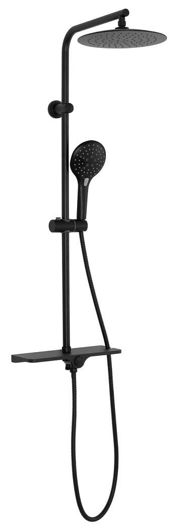 Coloana de dus cu termostat Rea Mike, negru mat