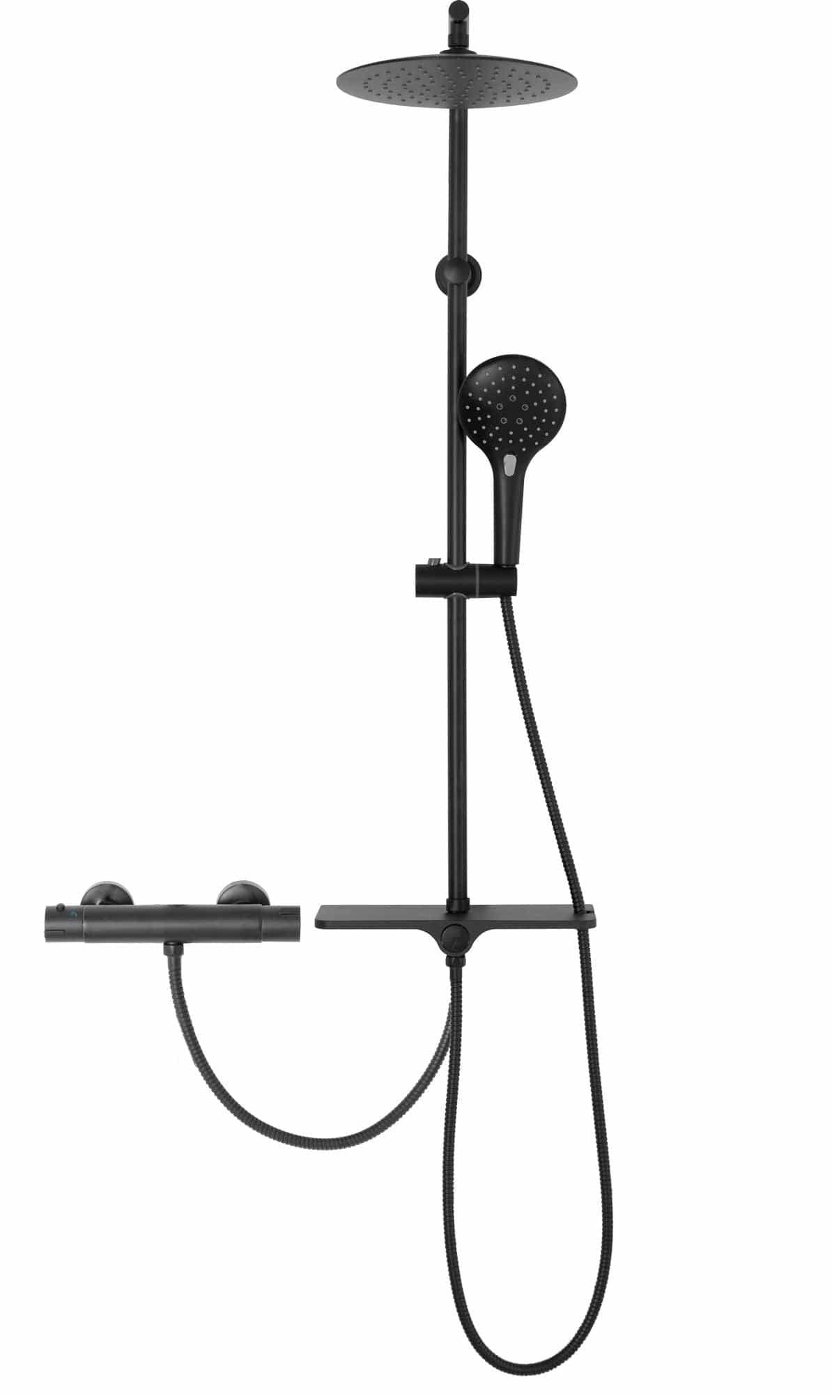 Coloana de dus cu termostat Rea Mike, negru mat