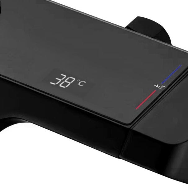 Coloana de dus cu termostat Rea Rob negru mat