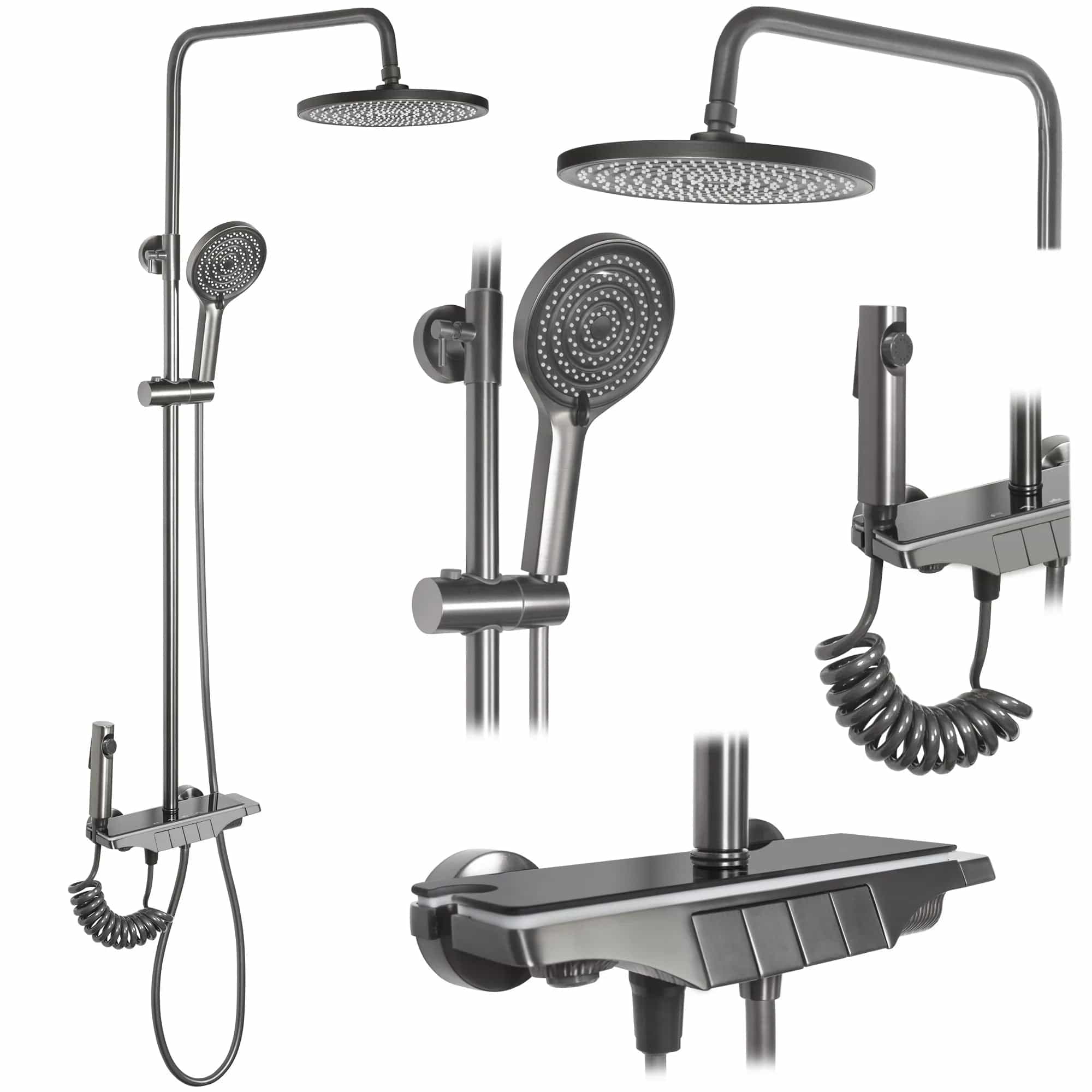 Coloana de dus cu termostat Rea Savio, gri titanium