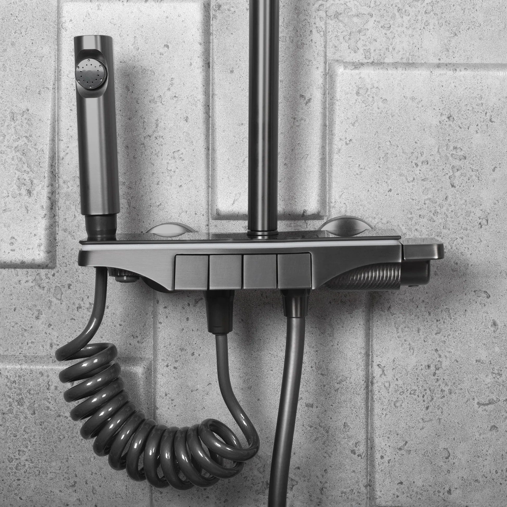 Coloana de dus cu termostat Rea Savio, gri titanium