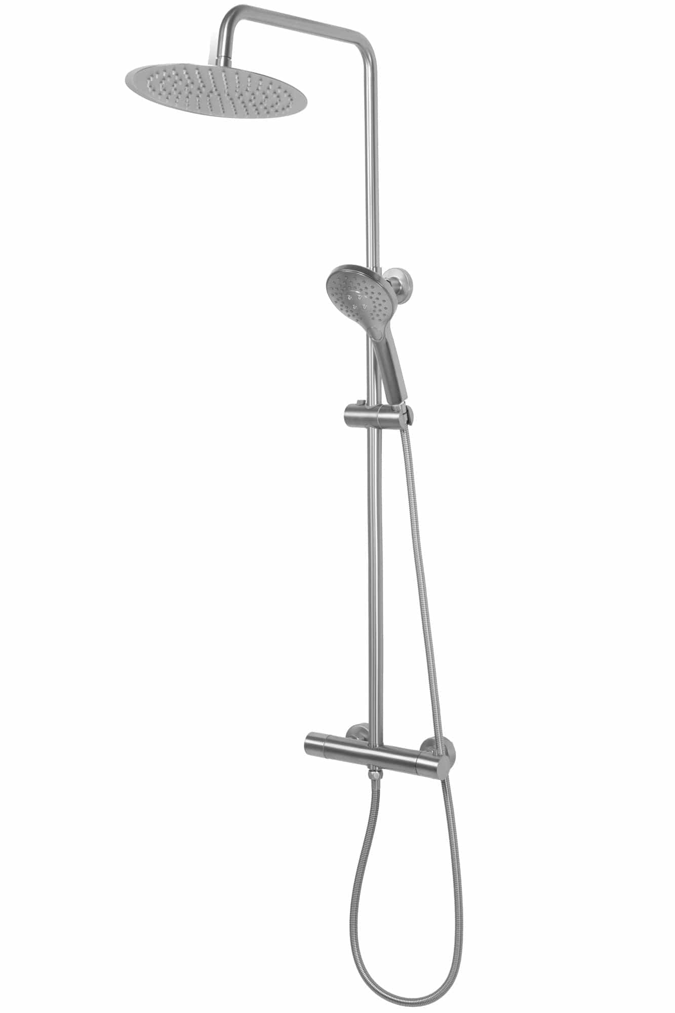 Coloana de dus cu termostat Rea Vincent, argintiu lucios