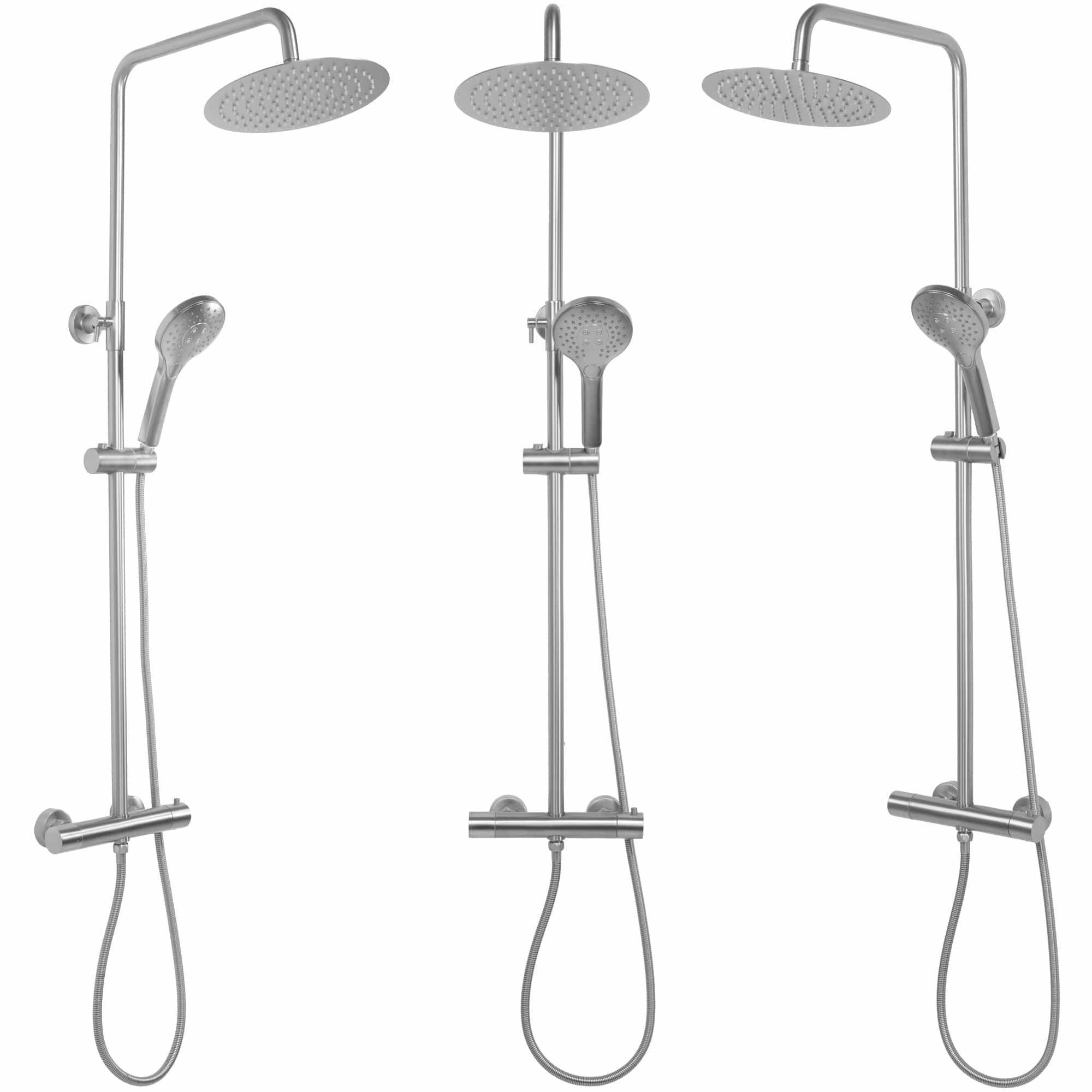 Coloana de dus cu termostat Rea Vincent, argintiu lucios