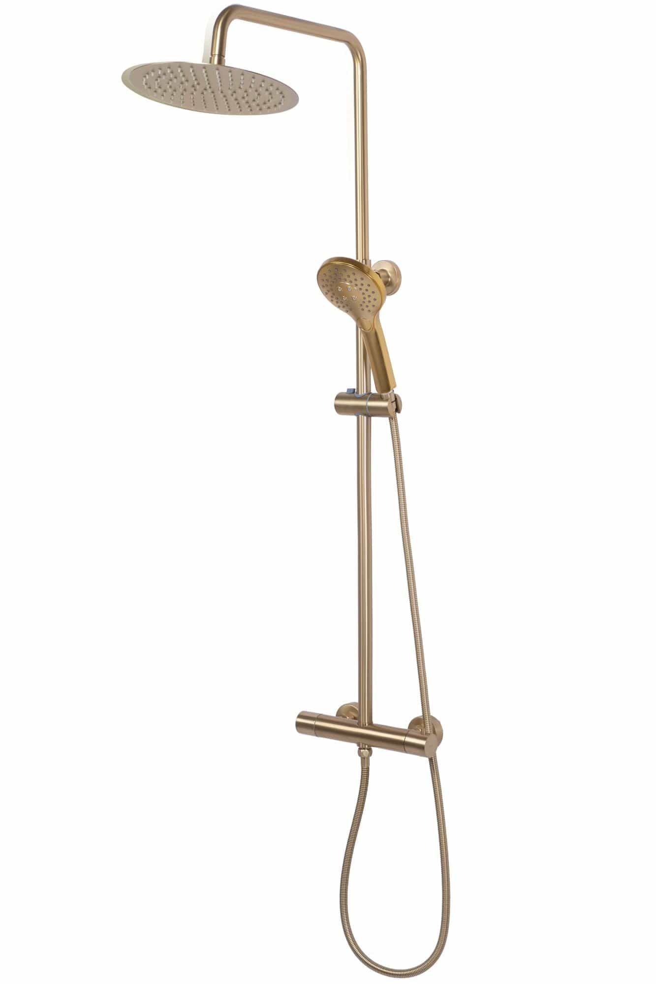 Coloana de dus cu termostat Rea Vincent, auriu periat