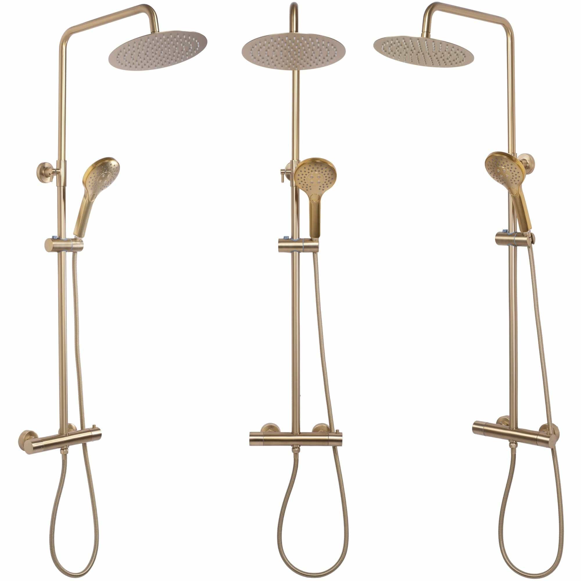 Coloana de dus cu termostat Rea Vincent, auriu periat