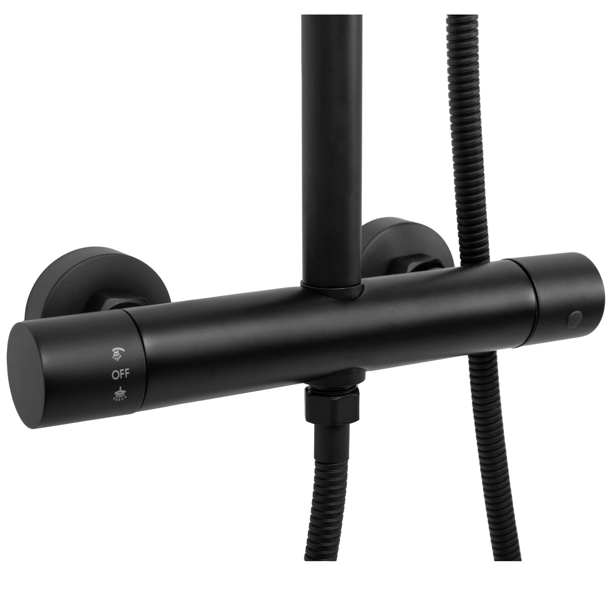 Coloana de dus cu termostat Rea Vincent, negru mat