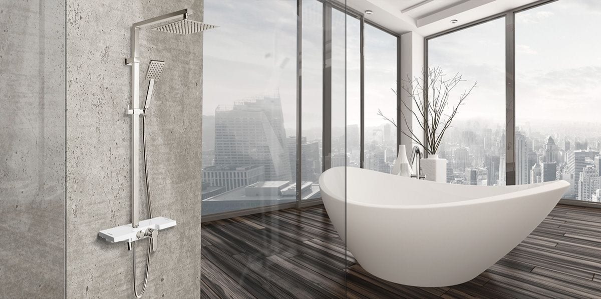 Coloana de dus Rea Lucas crom/alb