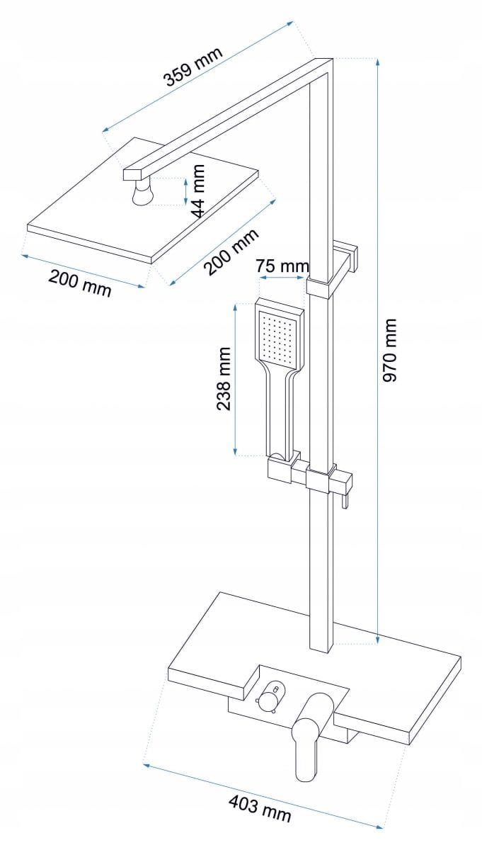 Coloana de dus Rea Lucas crom/alb