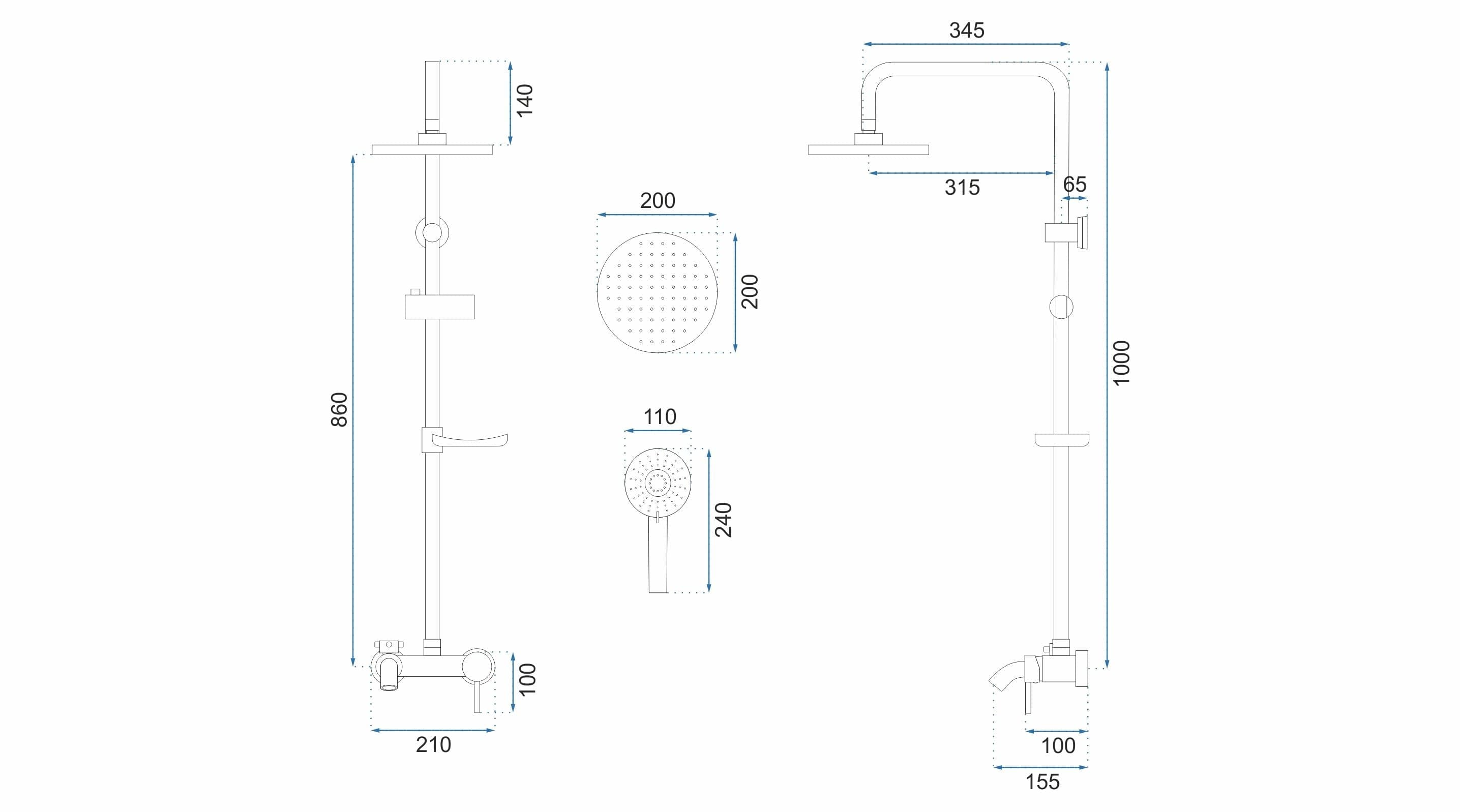 Coloana de dus Rea Luis crom