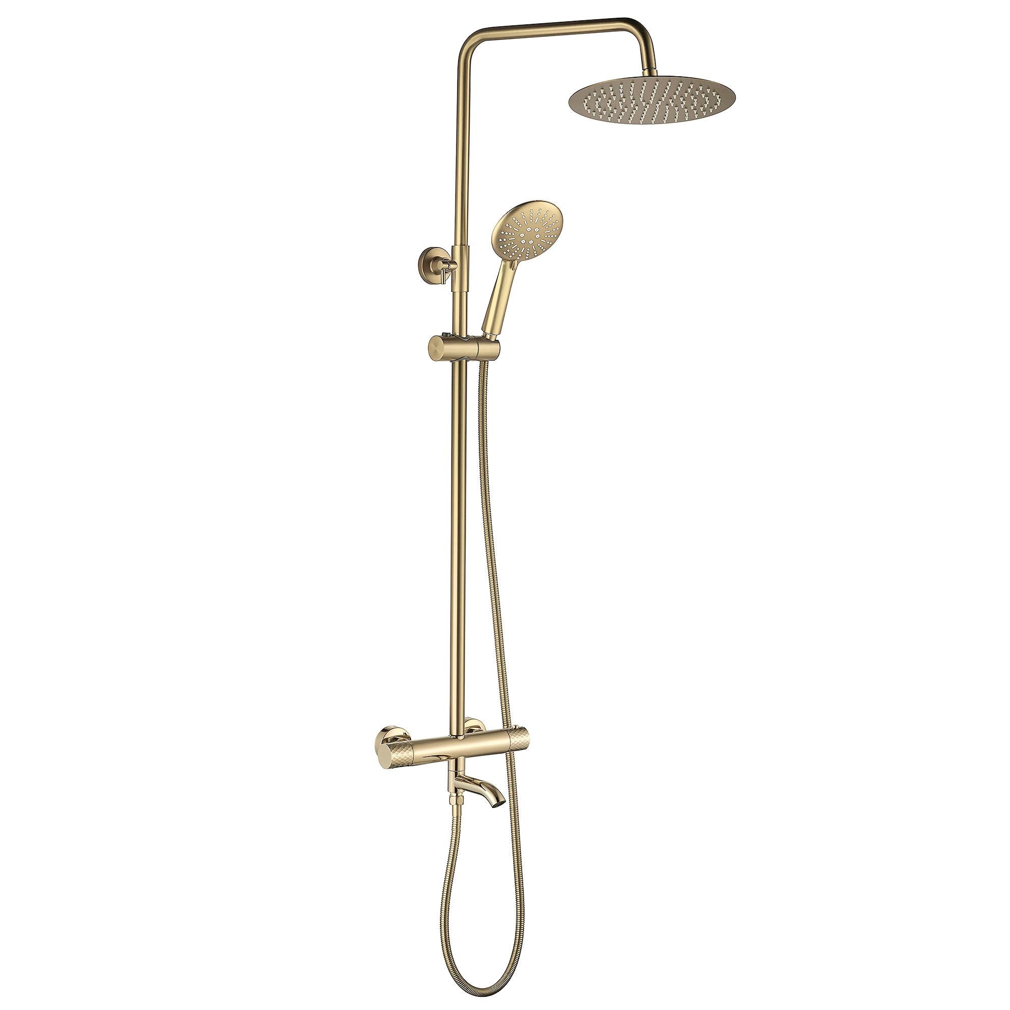 Coloana de dus, Rea Lungo, cu termostat, 3 functii, auriu lucios