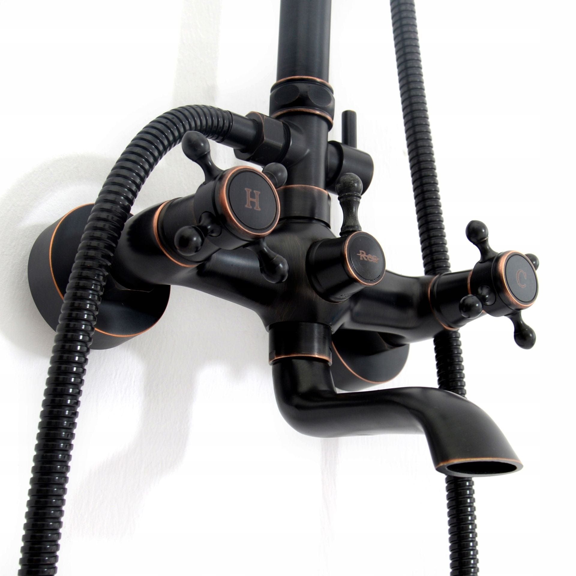 Coloana de dus Rea Retro Old, negru mat