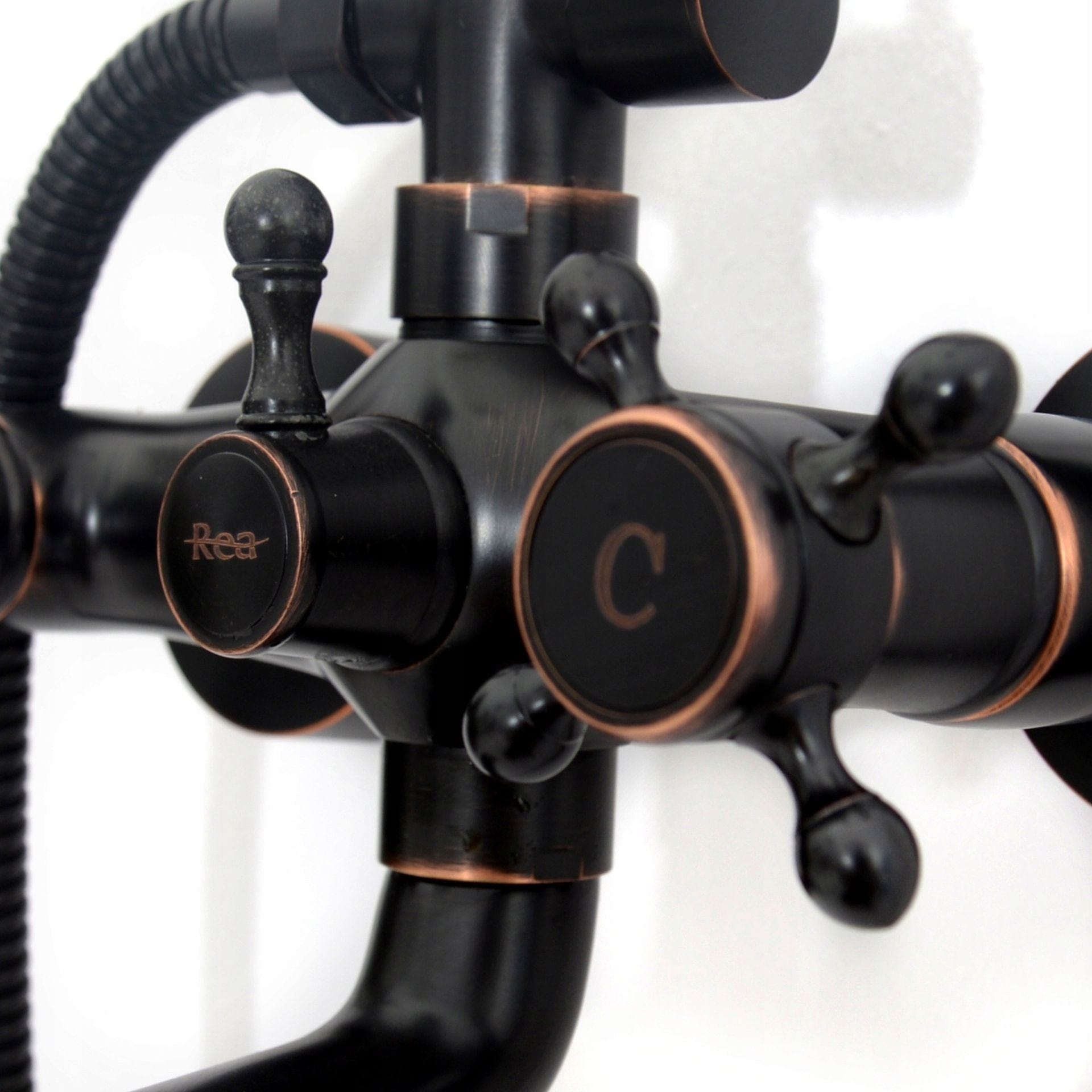 Coloana de dus Rea Retro Old, negru mat