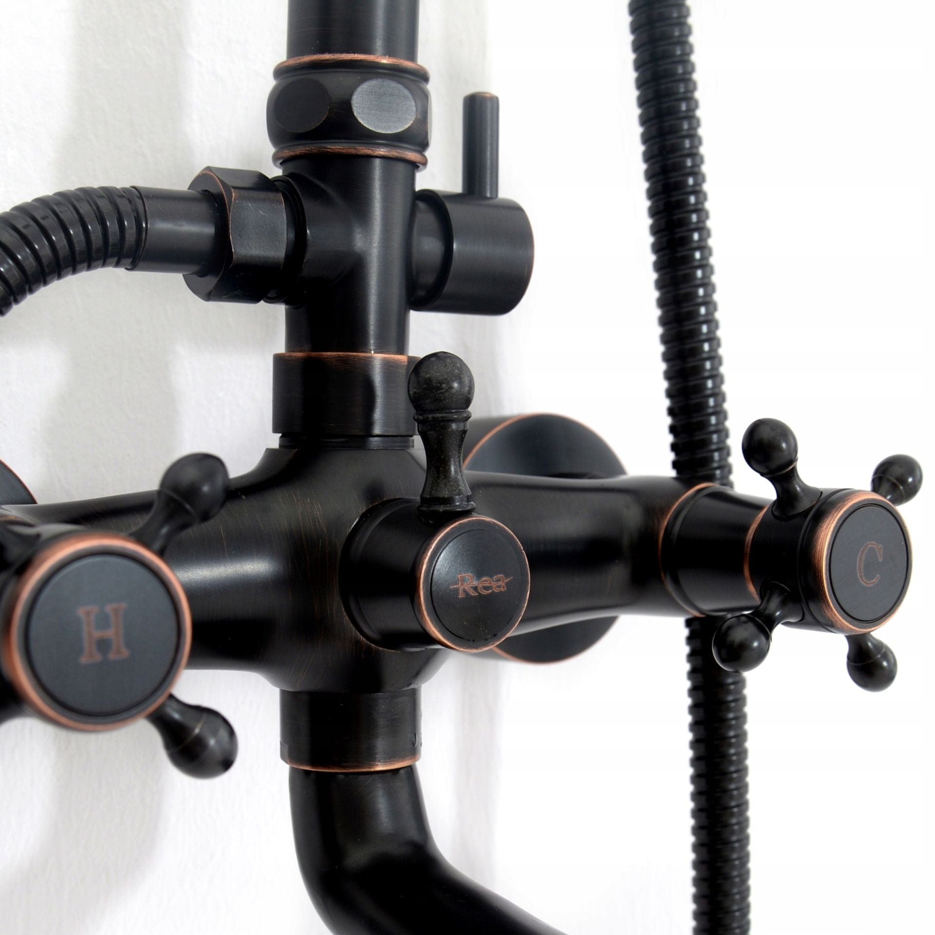 Coloana de dus Rea Retro Old, negru mat