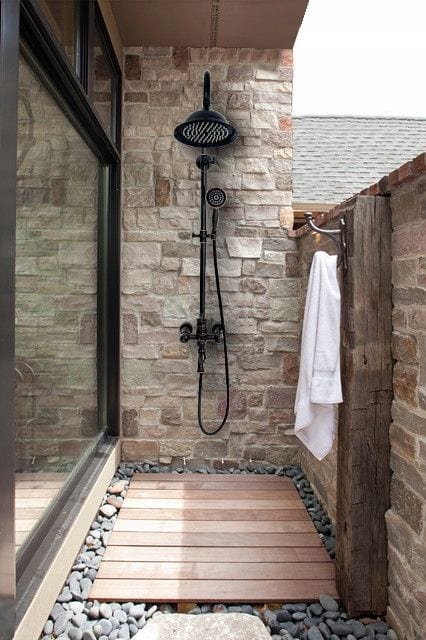 Coloana de dus Rea Retro Old, negru mat