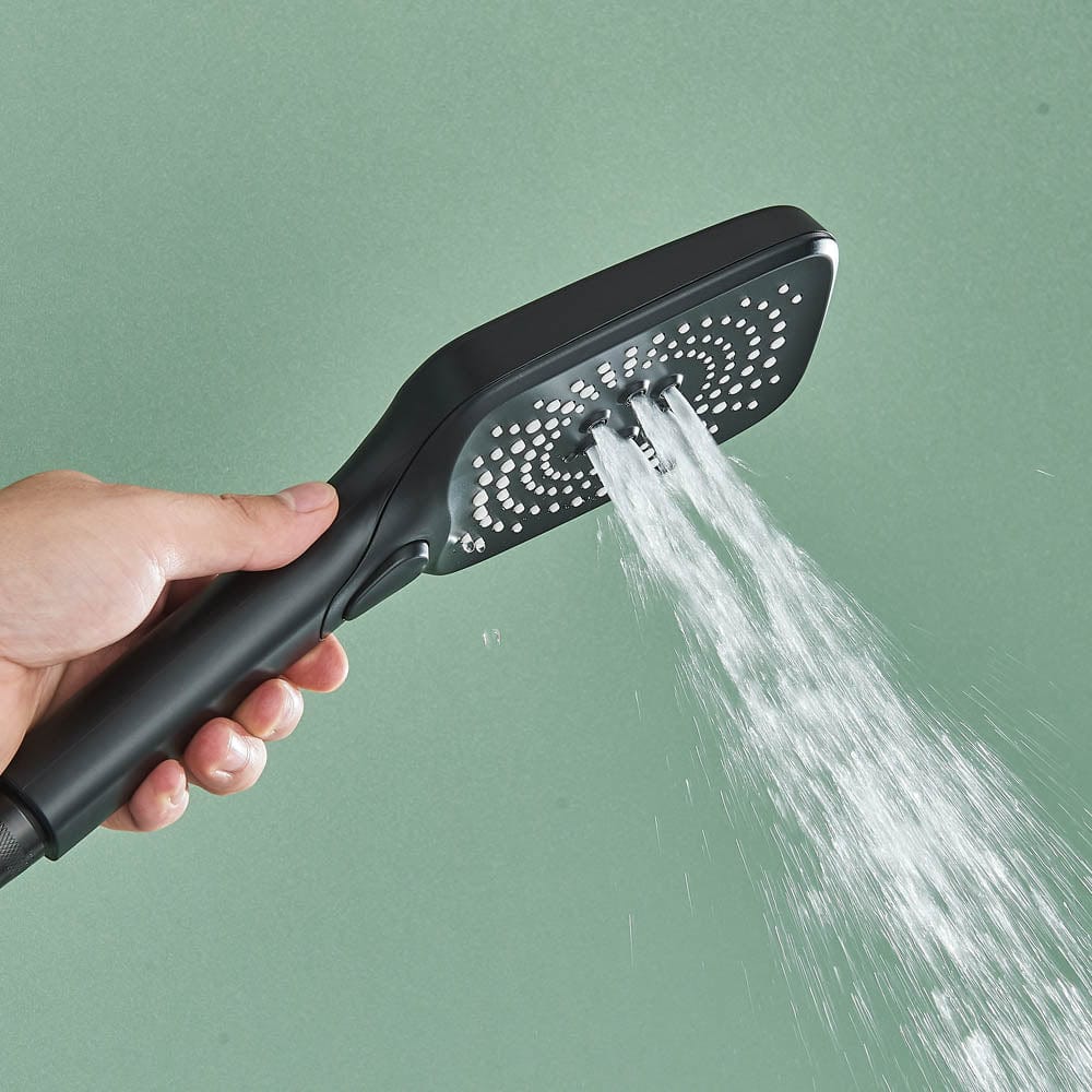 Coloană Duș cu termostat și afișaj de temperatur, negru mat, multiple funcții de curgere, cod 1178