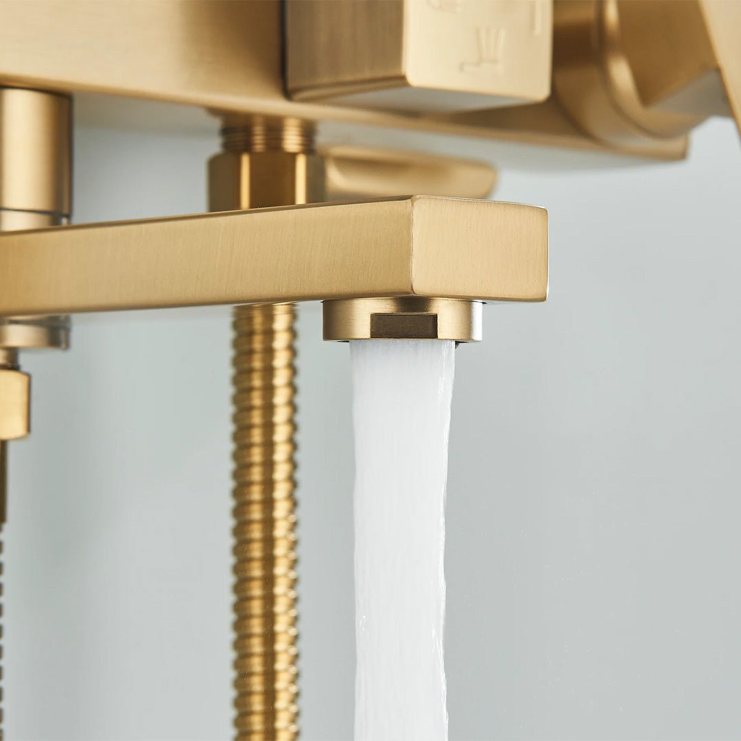 Coloana Dus, auriu mat, cu efect de ploaie, para dus 25 cm, 4 functii de curgere, cod 1193