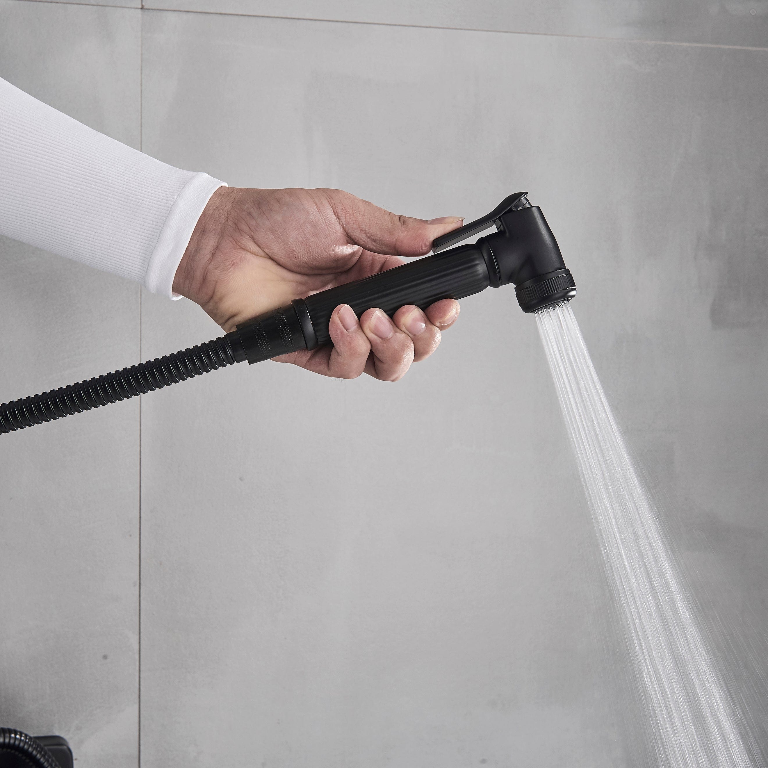 Coloana Dus cadru patrat, cu efect de ploaie, 5 functii de curgere, negru mat, cod 1316