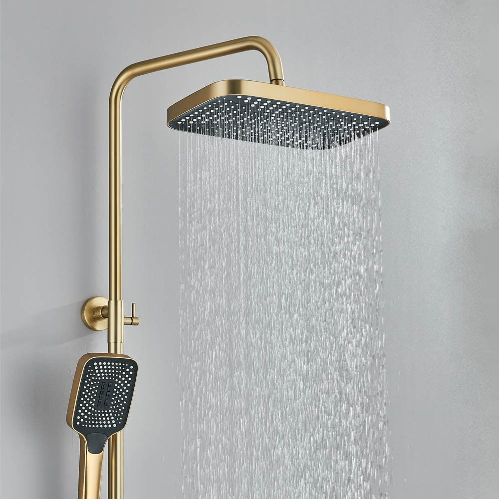 Coloana Dus cu afisaj digital de temperatura, auriu mat, cu efect de ploaie, cod 1580