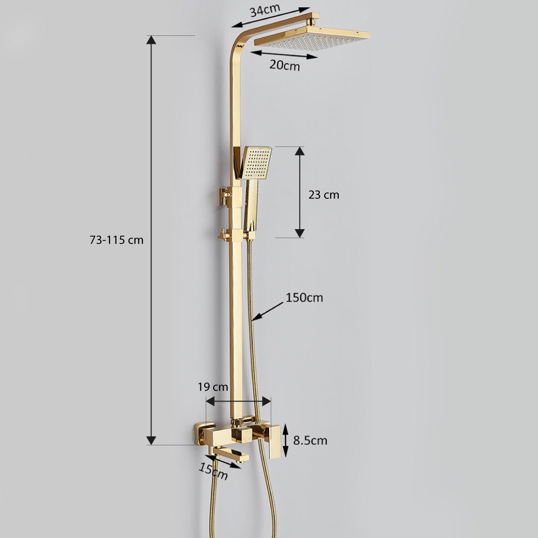 Coloana Dus, cu efect de ploaie, 3 functii de curgere, auriu, cod 1438