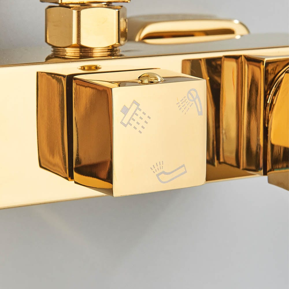 Coloana Dus, cu efect de ploaie, 3 functii de curgere, auriu, cod 1438