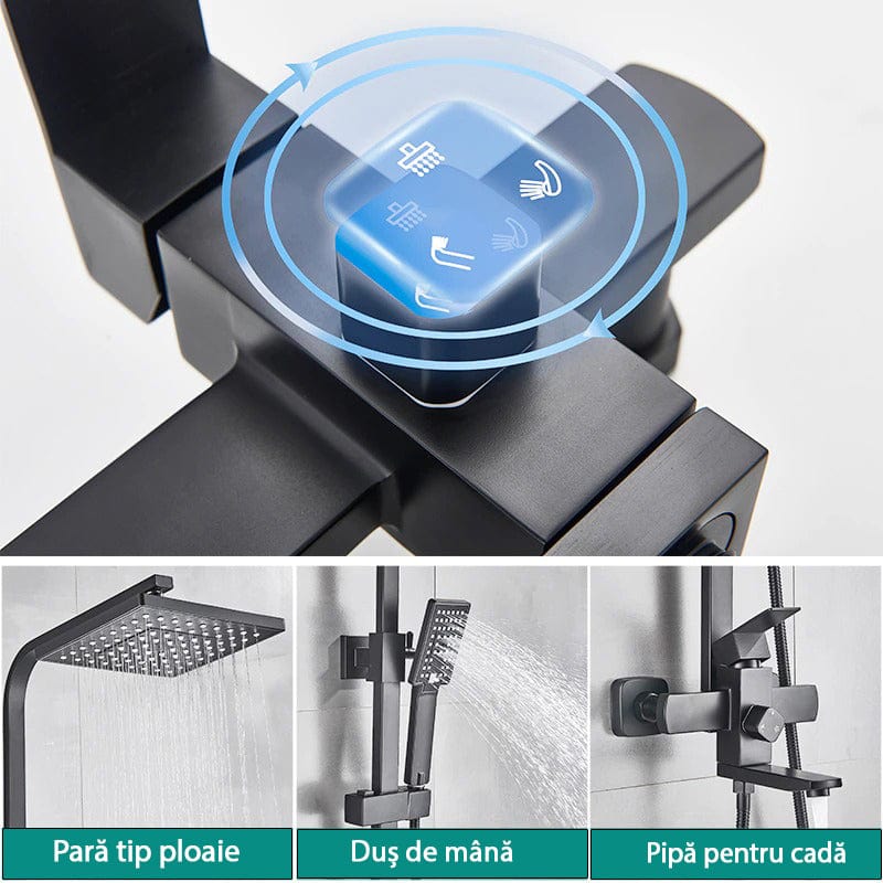 Coloana Dus, cu efect de ploaie, 3 functii de curgere, + SIFON, cod 1236