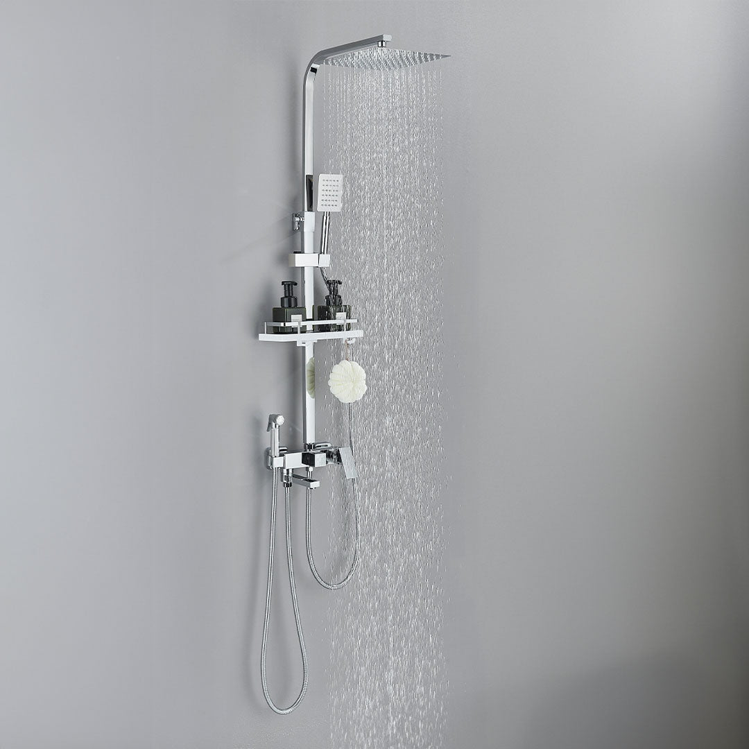 Coloana Dus cu efect de ploaie, 4 functii de curgere, argintiu, cod 1616