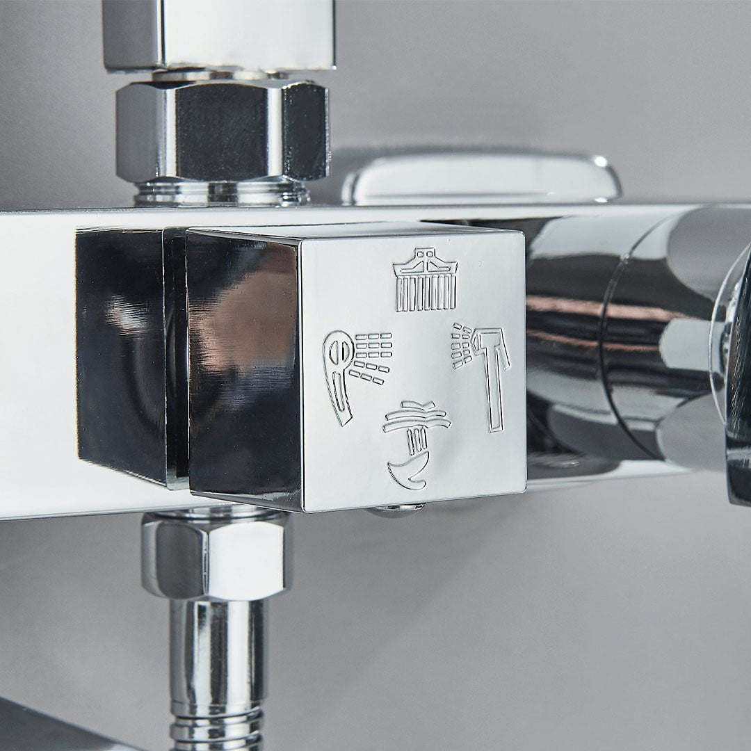 Coloana Dus cu efect de ploaie, 4 functii de curgere, argintiu, cod 1616