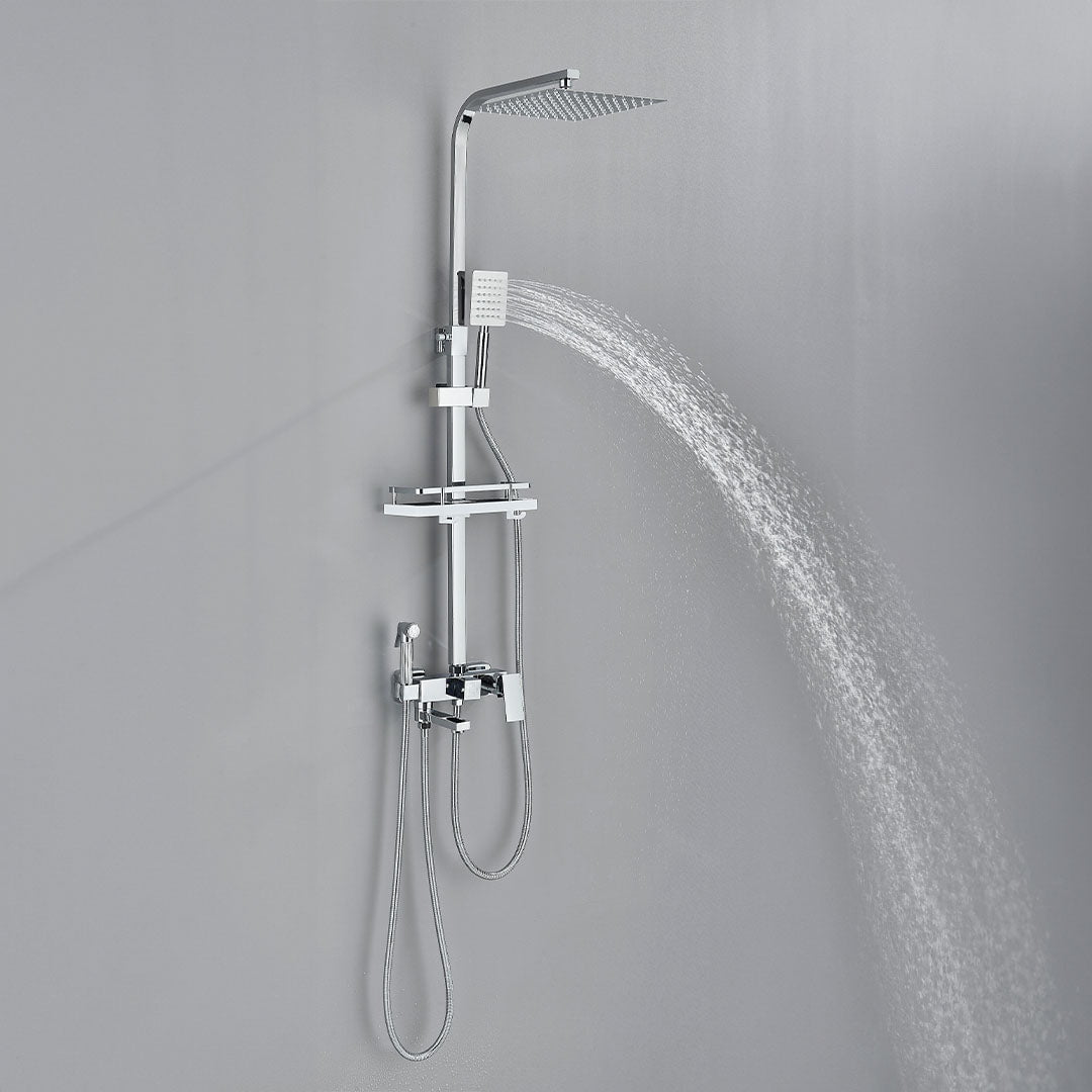 Coloana Dus cu efect de ploaie, 4 functii de curgere, argintiu, cod 1616