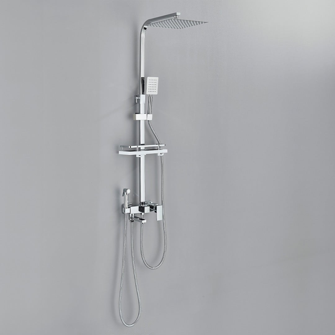 Coloana Dus cu efect de ploaie, 4 functii de curgere, argintiu, cod 1616