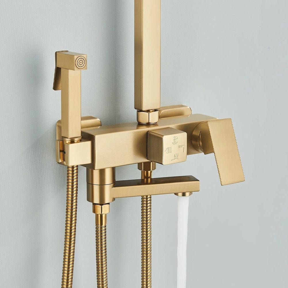 Coloana Dus, cu efect de ploaie, 4 functii de curgere, auriu, cod 1628