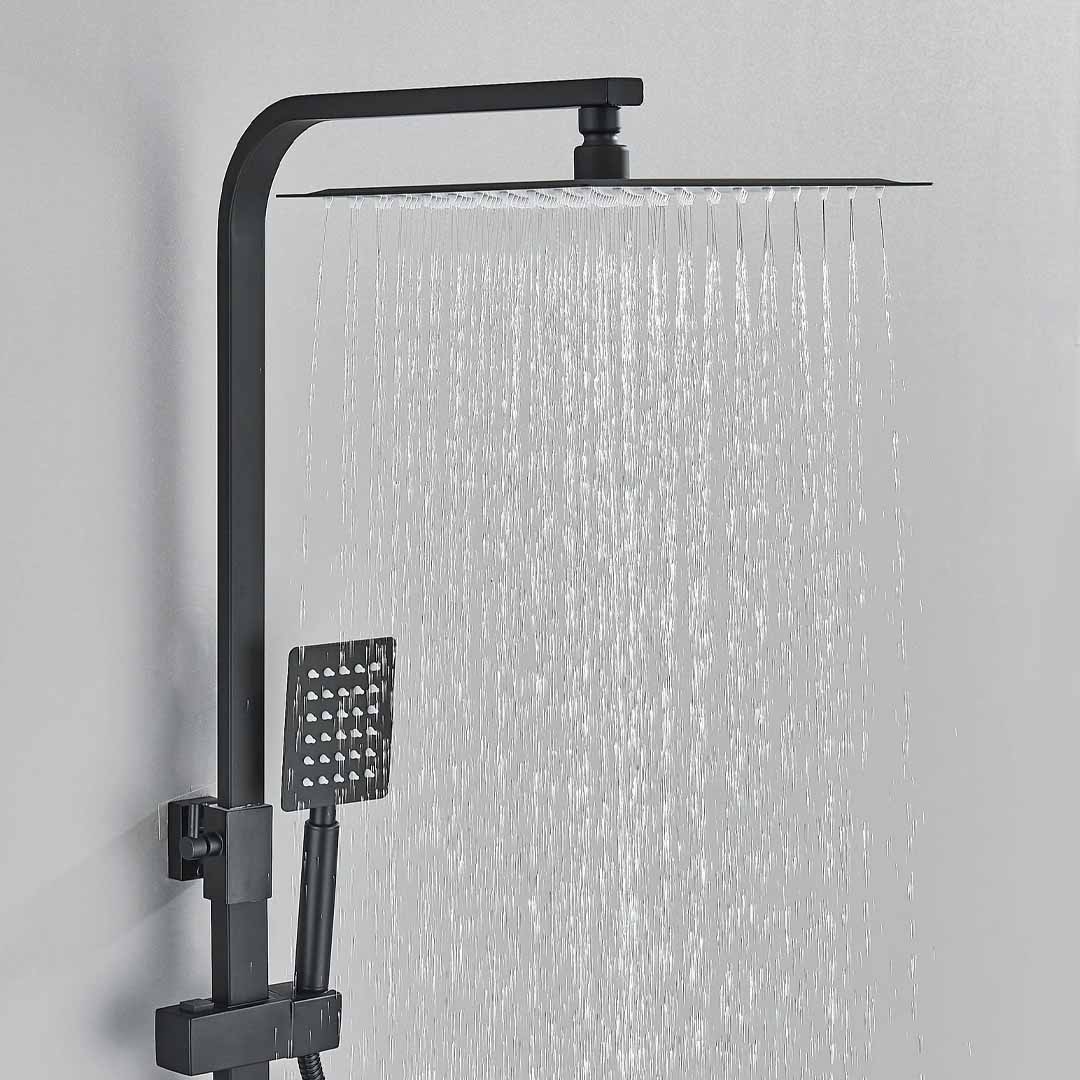 Coloana Dus cu efect de ploaie, 4 functii de curgere, negru mat, cod 1617