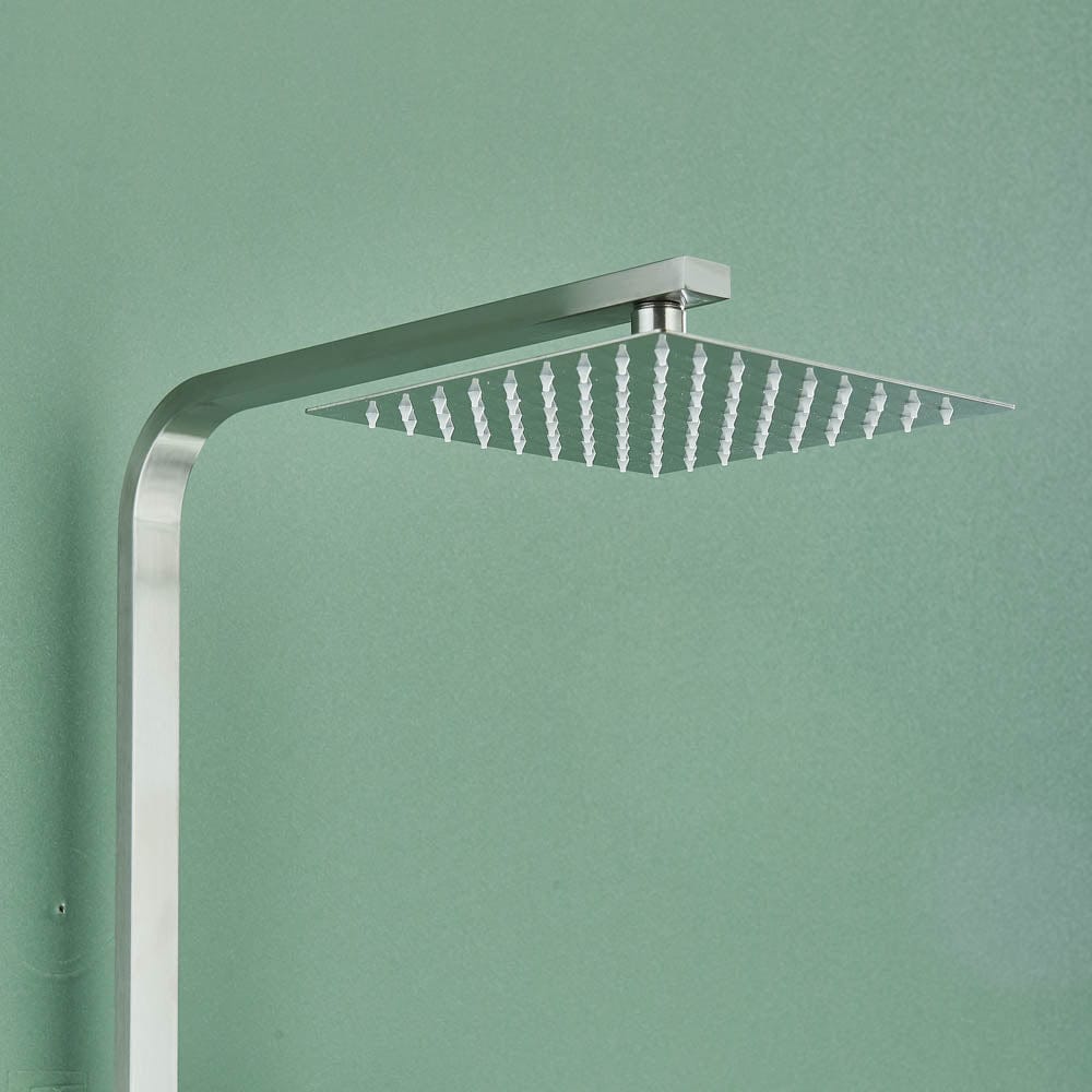 Coloana Dus, cu para patrata si efect de ploaie, argintiu, cod 1436