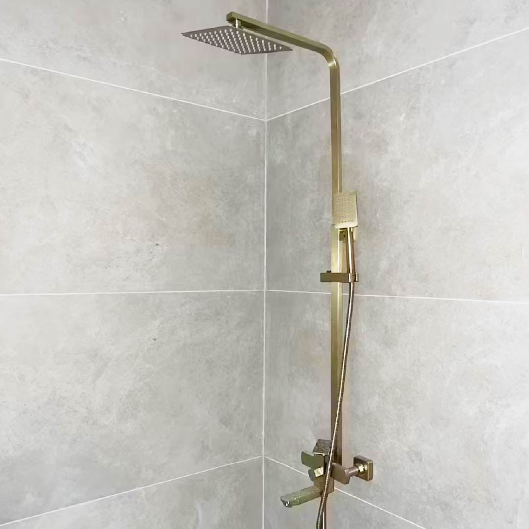 Coloana Dus, cu para patrata si efect de ploaie, auriu nichelat, cod 1261