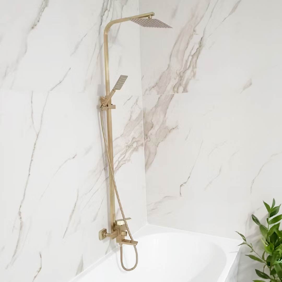 Coloana Dus, cu para patrata si efect de ploaie, auriu nichelat, cod 1261