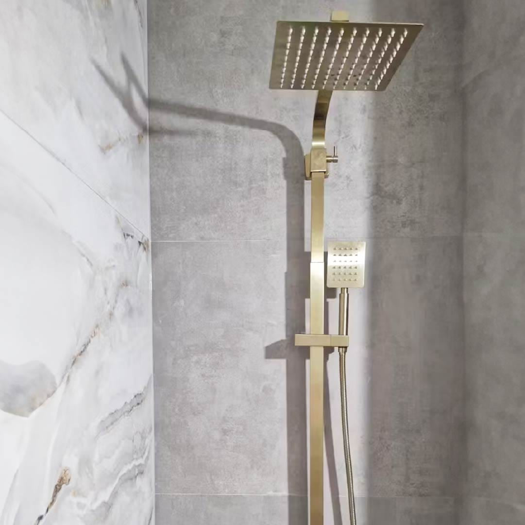 Coloana Dus, cu para patrata si efect de ploaie, auriu nichelat, cod 1261