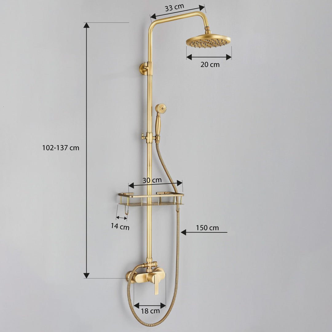 Coloana Dus, cu para rotunda si efect de ploaie, auriu, cod 1625
