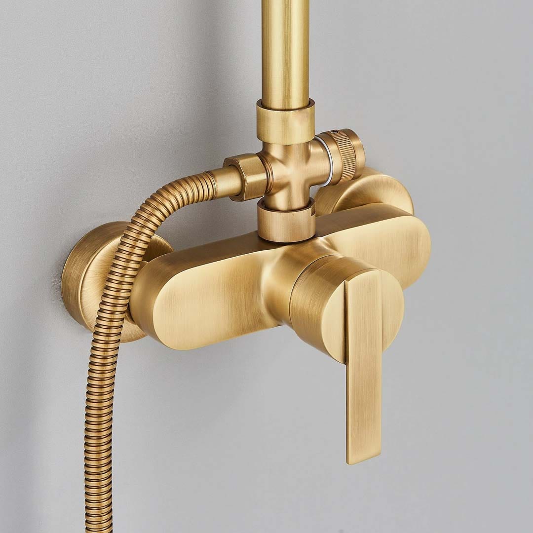 Coloana Dus, cu para rotunda si efect de ploaie, auriu, cod 1625