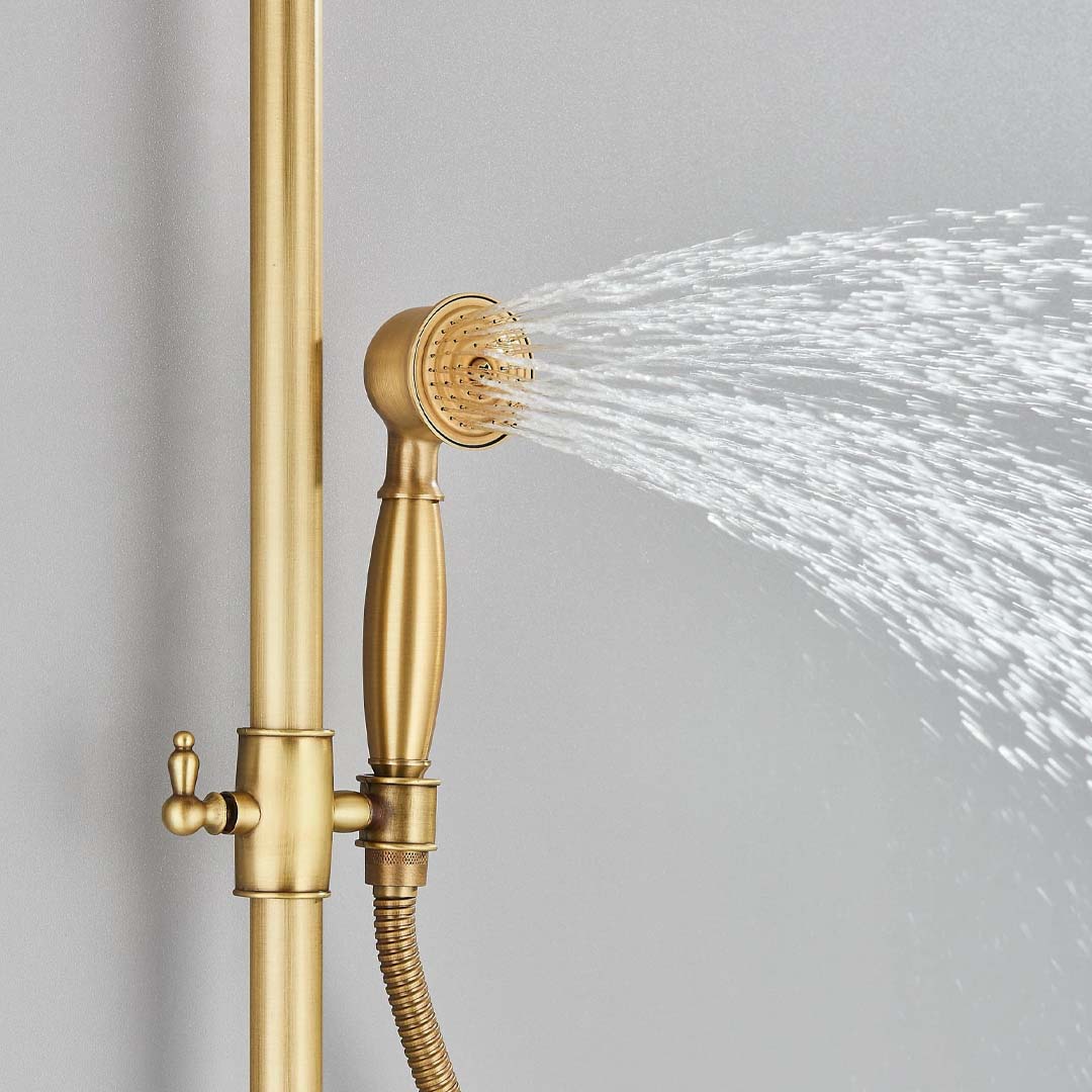 Coloana Dus, cu para rotunda si efect de ploaie, auriu, cod 1625