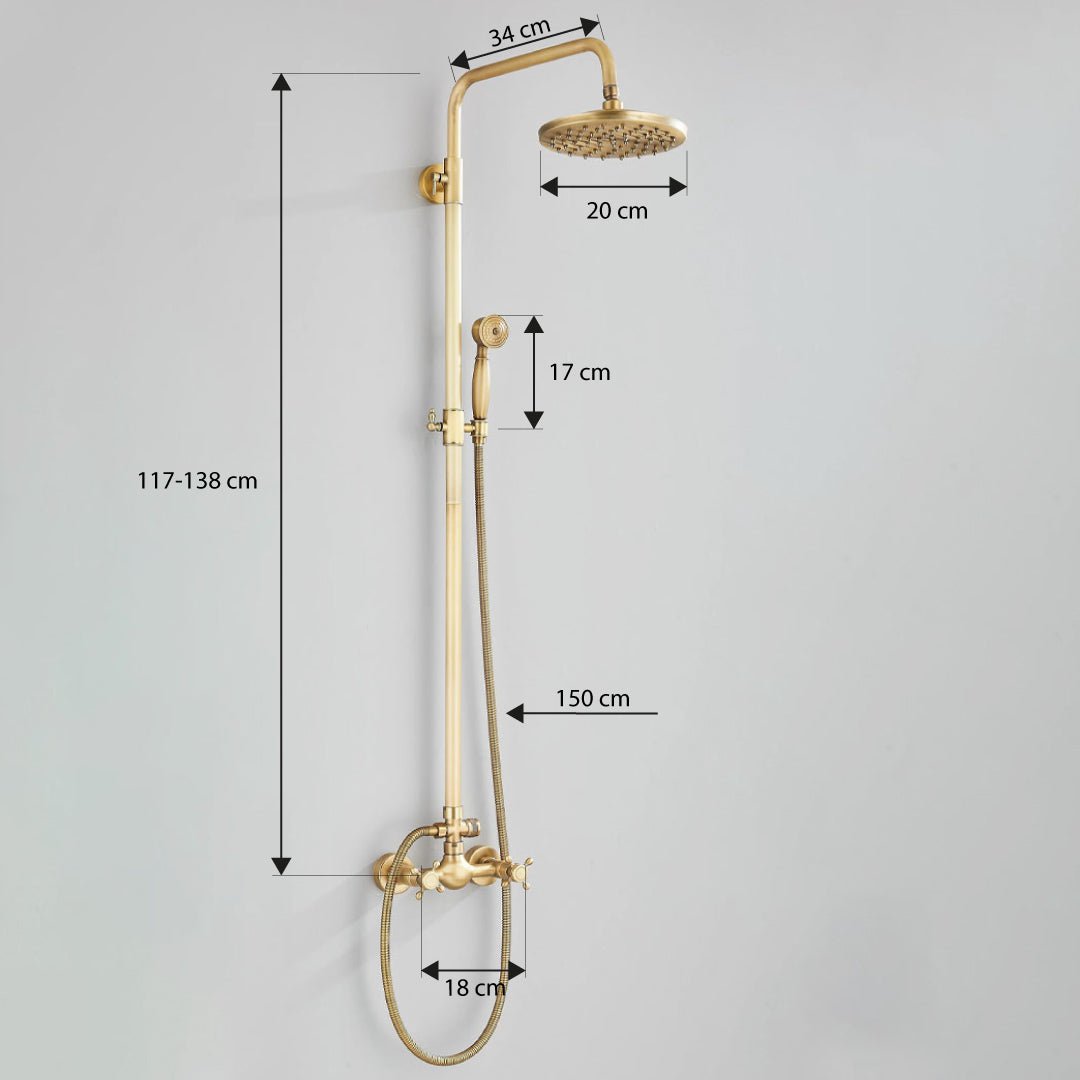 Coloana Dus, cu para rotunda si efect de ploaie, dubla comanda, auriu, cod 1626
